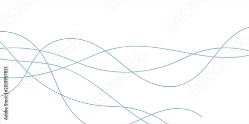 Digital graphical abstract background set. Curved thin wavy line background for artist. Flowing wavy stroke elements on white page. Thin line wavey background on isolated white background. EPS 10