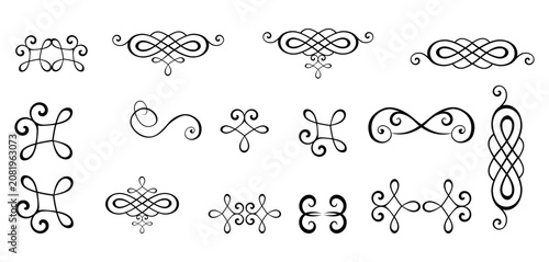 Decorative Flourish Ornament Scroll Collection Elegant Design