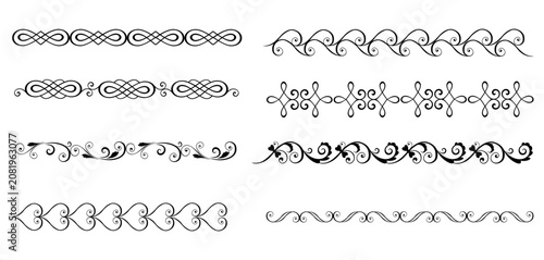 Decorative Border Divider Ornament Collection Elegant Scroll Design