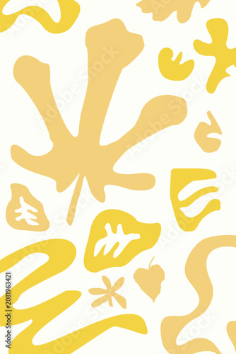 Abstract organic botanical fabric motif