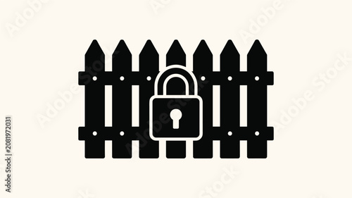 Black fence with locked padlock icon.
