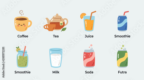 Assorted beverage illustrations