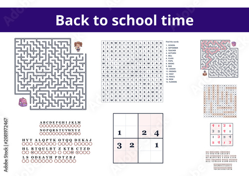 Educational puzzle activities for back-to-school preparation  