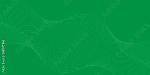 Abstract green background with dynamic flowing wave lines