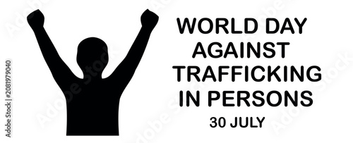 Obraz na płótnie World Day Against Trafficking in Persons vector concept with silhouette of a per