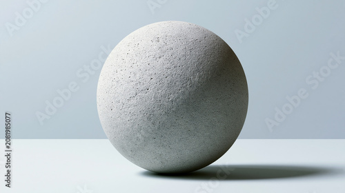 Minimalist 3D Graphic of a Perfect Sphere with Fine Sandy Matte Stone Texture