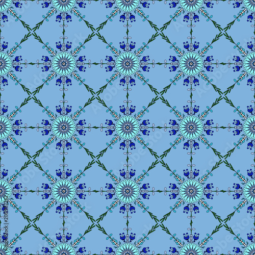 Obraz na plátně Seamless pattern, abstract  Blue gradient on air superiority blue background for textile, wallpaper, wrapping paper and digital art