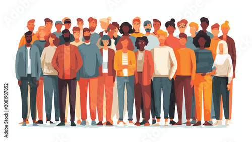  diverse group of people of different ages and ethnicities standing together in community setting
