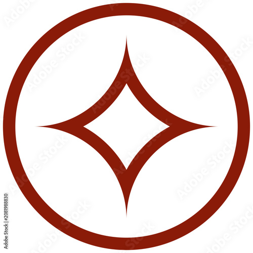 Traditional Chinese Pattern Icon Flat Vector Illustration