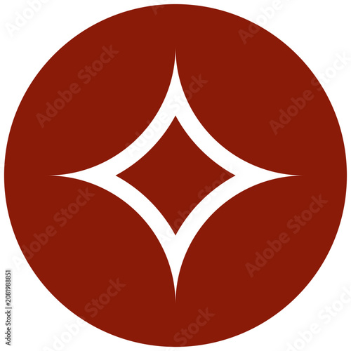 Chinese Coin Ornament Icon Flat Vector Illustration
