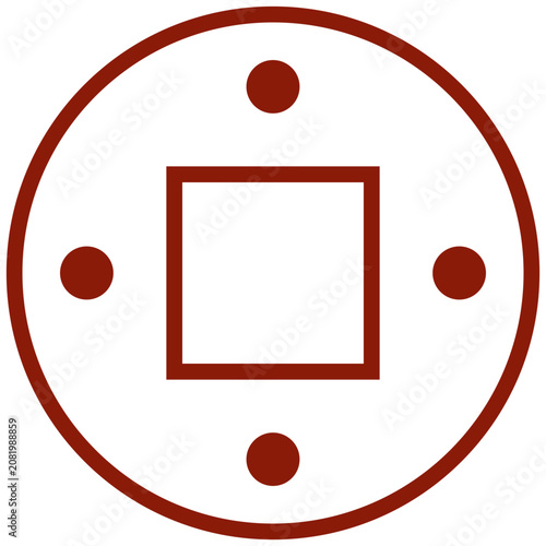 Traditional Oriental Symbol Icon Flat Vector Design