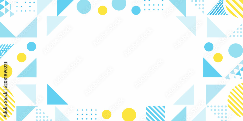 Fototapeta premium Geometric pattern with triangles circles and stripes on a white background