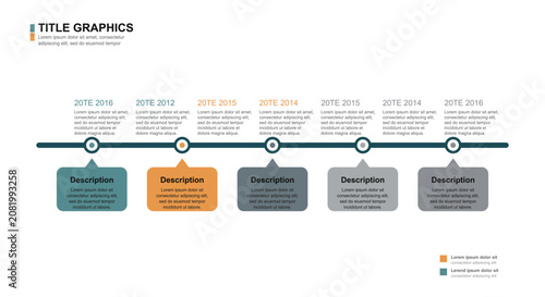 Chronological history timeline infographic roadmap template showing milestone years from twenty twelve to twenty sixteen for corporate project presentations