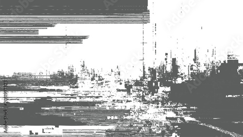 Cuadro en lienzo abstract glitch texture with distorted horizontal and vertical lines resembling