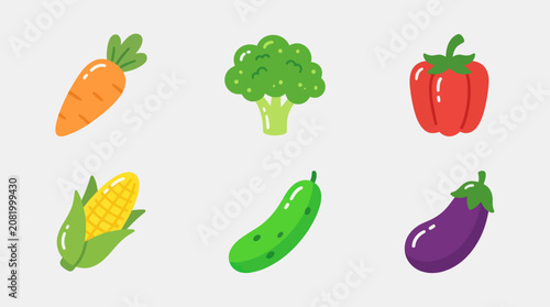 Obraz na plátně Assortment of fresh vegetable icons