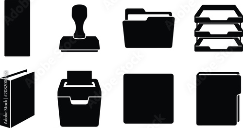 Foto Office Document Management and Business Administration Archive Vector Icon Set f