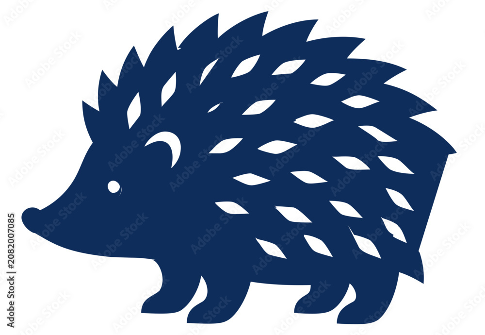 Fototapeta premium A clean flat vector line icon of a walking hedgehog, useful for nature apps, rescue campaigns, or minimal wildlife signage.
