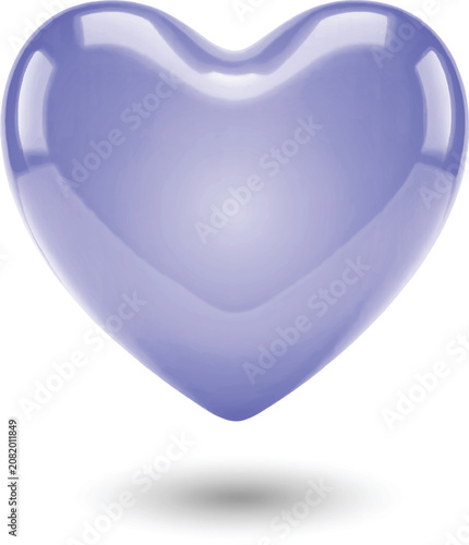 Blue Heart Vector. 3D heart symbol on white background, Ideal for Valentines Day, Mothers Day, wedding, I love you