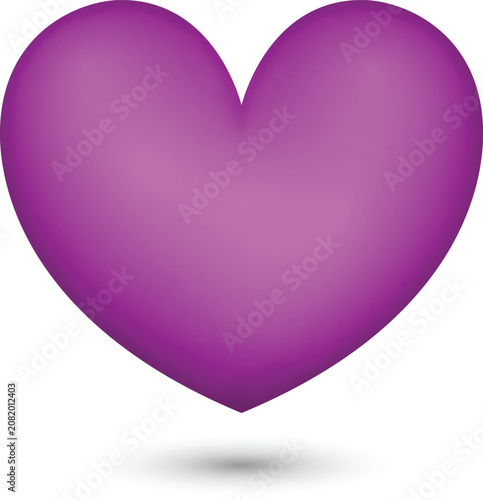 Pink Heart Vector. 3D heart symbol on white background, Ideal for Valentines Day, Mothers Day, wedding, I love you