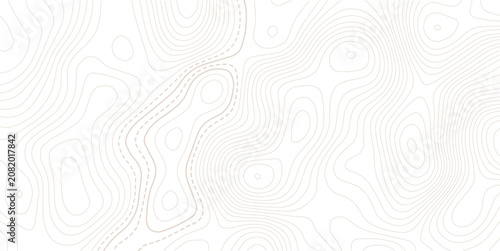White geographic contour map. Abstract outline grid.Abstract Contour Topographic Line Pattern in Black and White, Elevation map.