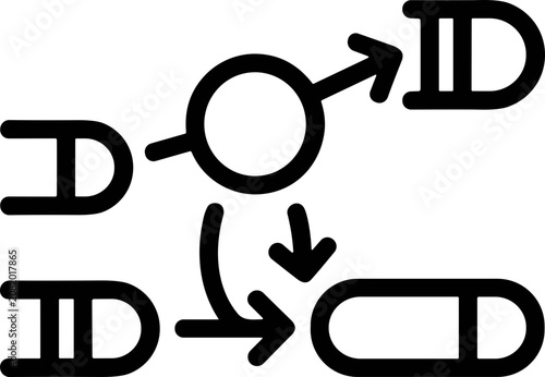 Принти на полотні Abstract DNA Replication and Gene Expression Diagram
