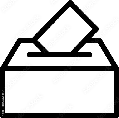 Ballot Box Icon: Voting, Election, Democracy Concept, Paper Ballot
