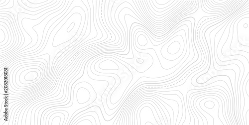 White geographic contour map. Abstract outline grid.Abstract Contour Topographic Line Pattern in Black and White, Elevation map.