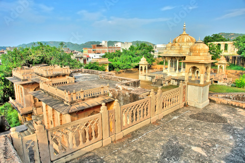 Photos Royal cremation ground and cenotaph complex in Jaipur, Rajasthan,  at the foothi