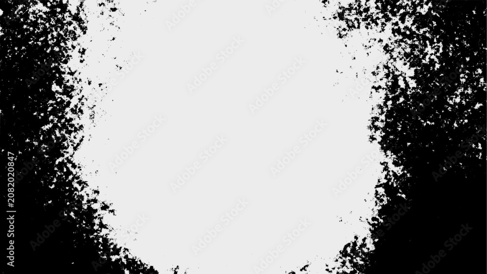 Fototapeta premium Black Ink Splatter Grunge Abstract Background Texture. Grungy Textured Edge with Scattered Speckles and Abstract Splatter Effect