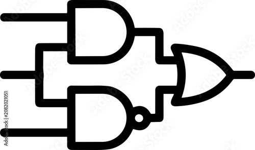 Tableau sur toile Digital Logic Circuit Diagram: NAND and NOR Gates Combination