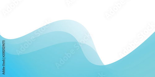 Bilde på lerret Minimalist abstract background with smooth flowing wave shapes, soft cyan to aqu