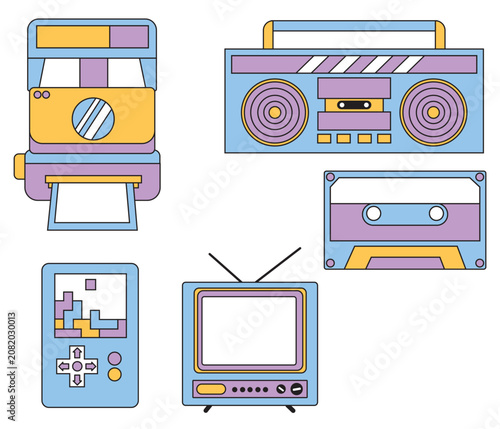 sticker retro 90s electronic toys