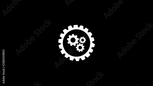 White gear on black background gears cogs mechanical