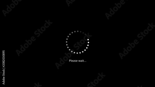 Loading animation with dots and text please wait loading waiting progress indicator