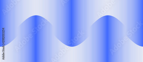 Fotografie Abstract seamless blue vertical line pattern with varied width creating a wave optical illusion, well-suited for technology branding, music visuals, and modern digital backgrounds