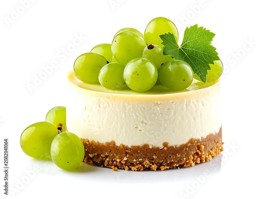 Fresh Grape Topped Cheesecake on Crust.