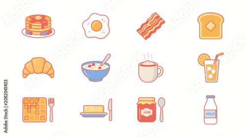Food and drink icons set.