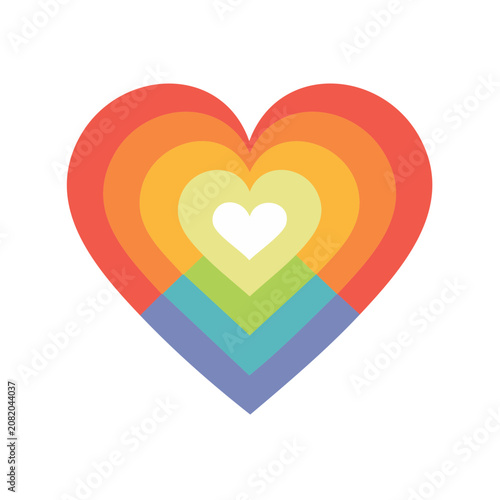 Rainbow Heart Vector Illustration