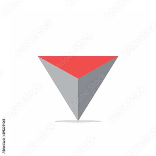 Red and gray downward arrow icon