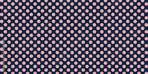 Dark blue and pink polka dots circle background for backdrop and wallpaper template. repeat seamless style design for fabric printing. eps 10