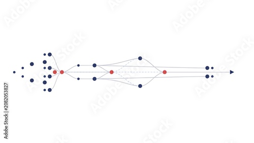  Minimalist Linear Process Flow Diagram with Arrow Icon on White Background.