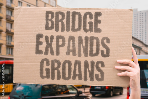 Картината върху платно "Bridge expands groans" Steel structure stretches and complains