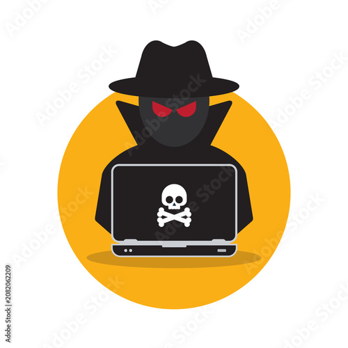 Hacker at laptop
