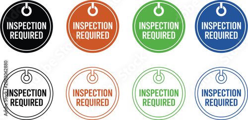 Konstfotografi Inspection circular stamps represent a mandatory quality check for industrial goods in factory settings