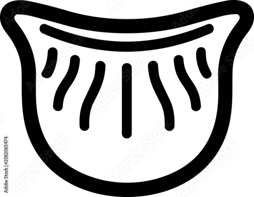 Принти на полотні Simple Dumpling Icon Vector Art: Asian Food, Delicious Meal, Traditional Cuisine