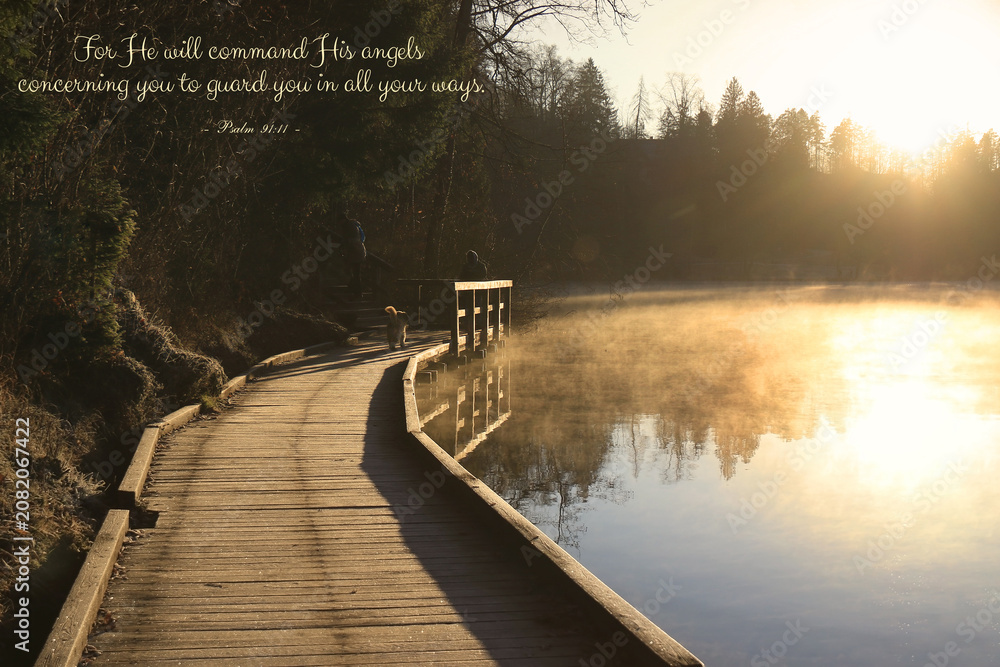 Obraz premium Psalm and Lake Morning