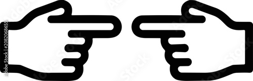 Photos Two pointing fingers icon facing each other, concept of decision, choice, or acc