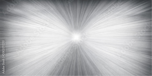 Fotografija Abstract light burst with radial emanating lines from a central bright point, creating a dynamic sense of energy and expansion in monochrome