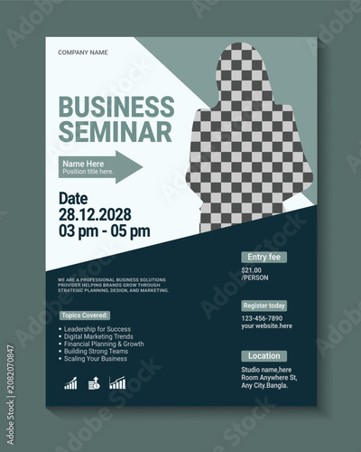 Business seminar flyer with modern design