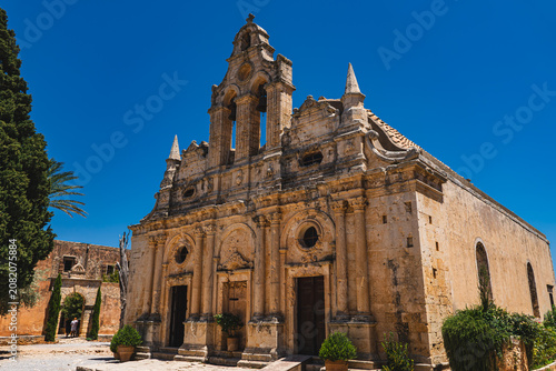 Принти на полотні Arkadi Monastery which is a Venetian baroque church at Moni Arkadiou
